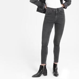 EVERLANE Mid Rise Skinny Jeans Stretch Denim Full Length Washed Black Size 23R